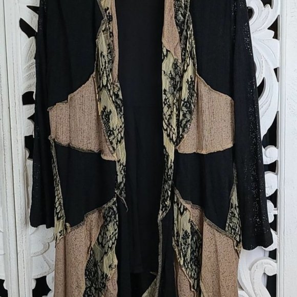Feratelli long open lace drape cardigan XL - Picture 8 of 10